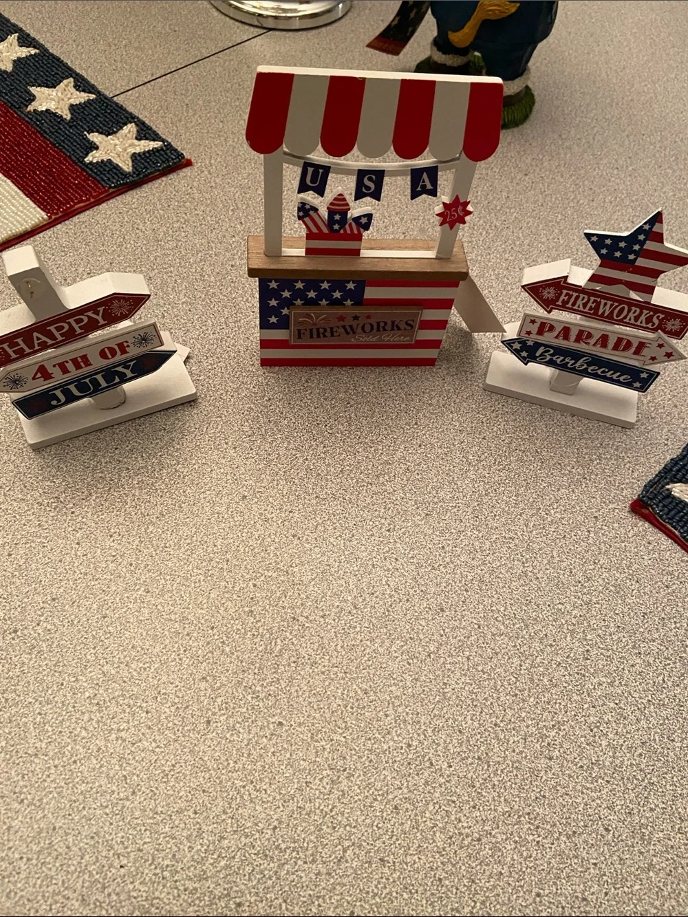 Patriotic Fireworks Booth Table Decor - Red, White & Blue